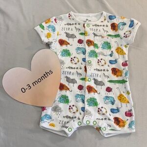 Next - White Animal Print Kids Bodysuit/short sleeve Romper. Up to 3 months